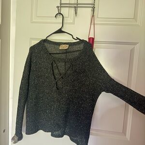 Cozy Charcoal V-Neck Sweater